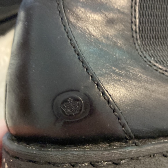 BORN Black Leather Men's Boots size 10 leather upper BNWOT color black - Picture 2 of 16